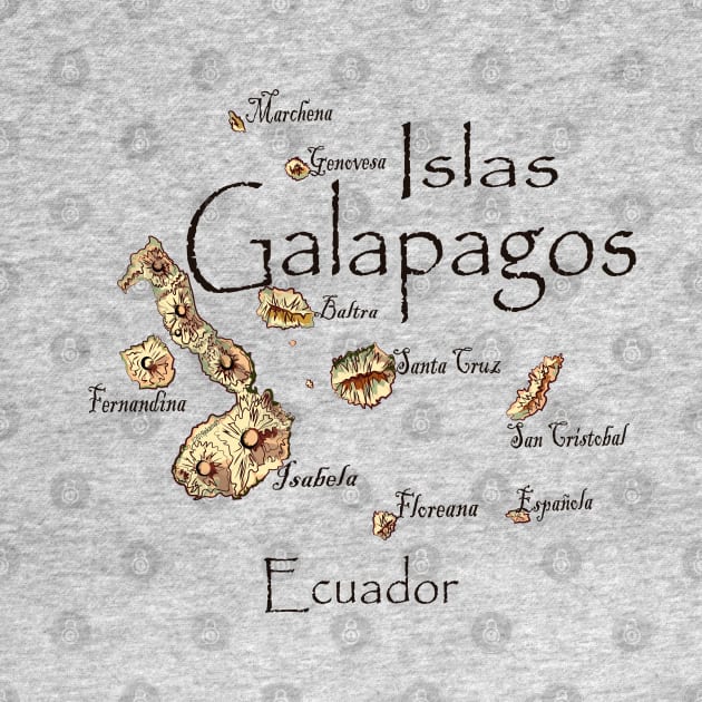 Galapagos Islands Map by leeloolook